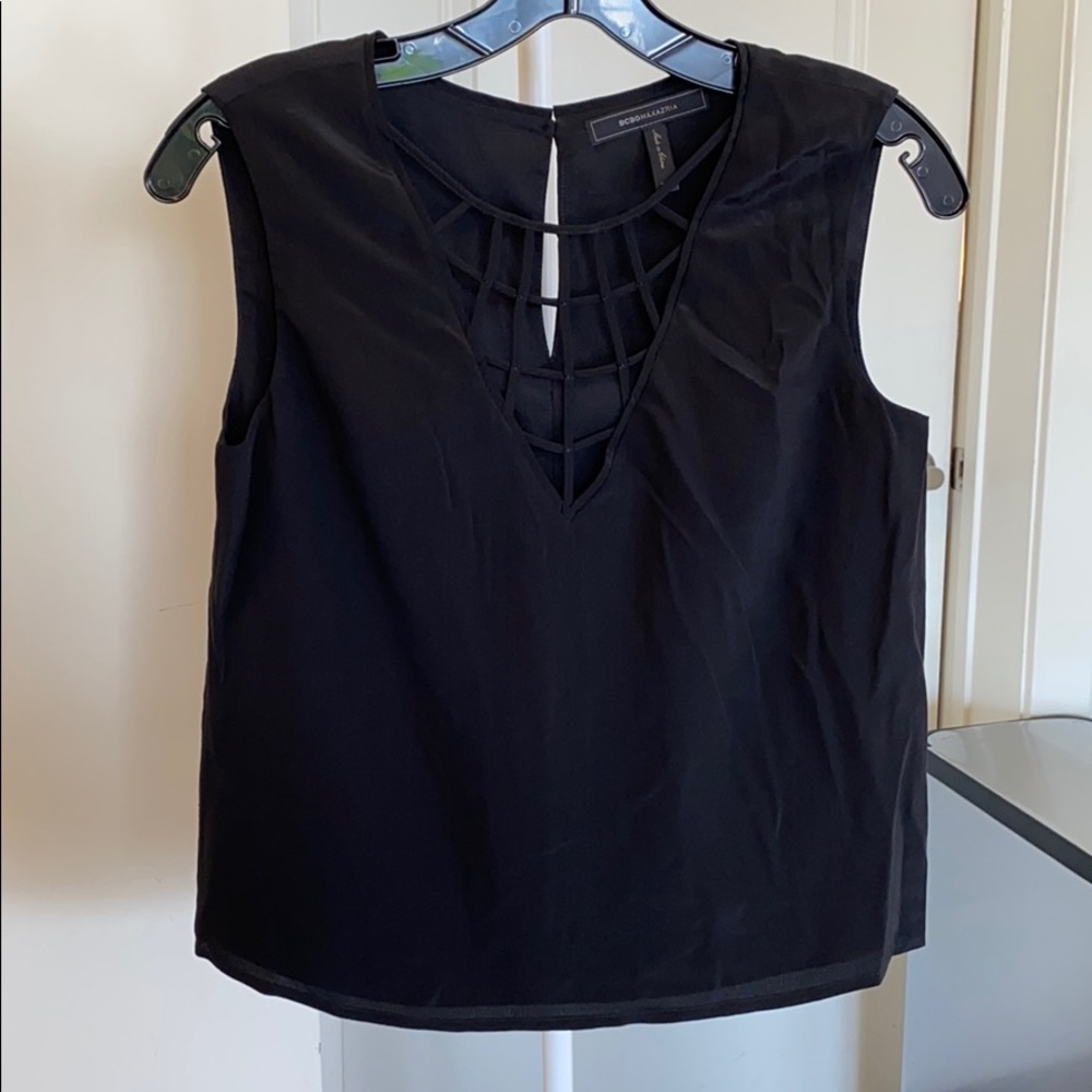 BCBG Max Azria Sleeveless Silk Blouse Size XXS